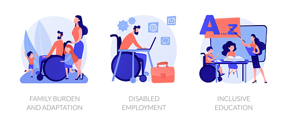 Image showing Disabled people assistance vector concept metaphors.