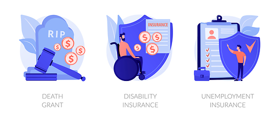 Image showing Workers social security policies vector concept metaphors