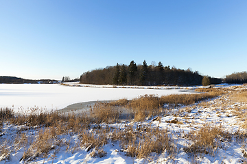 Image showing ice-covered lake