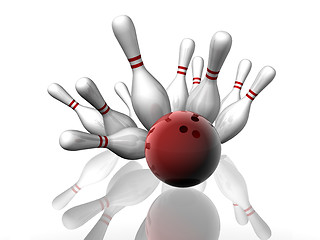 Image showing Bowling Strike