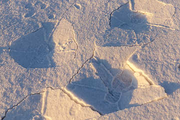 Image showing snow lying in snowdrifts