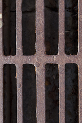 Image showing Steel sewer grate