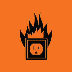 Image showing Electric outlet fire icon