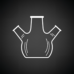 Image showing Icon of chemistry round bottom flask with triple throat