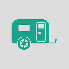 Image showing Camping family caravan car  icon