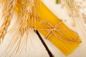 Image showing organic Raw italian pasta and durum wheat