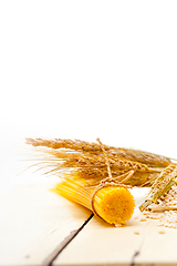 Image showing organic Raw italian pasta and durum wheat