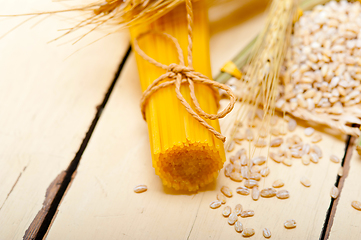 Image showing organic Raw italian pasta and durum wheat