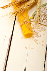 Image showing organic Raw italian pasta and durum wheat