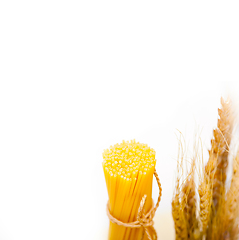 Image showing organic Raw italian pasta and durum wheat