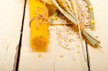 Image showing organic Raw italian pasta and durum wheat