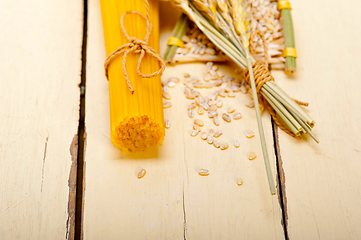 Image showing organic Raw italian pasta and durum wheat