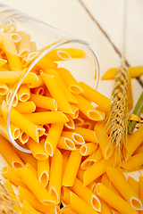 Image showing Italian pasta penne with wheat