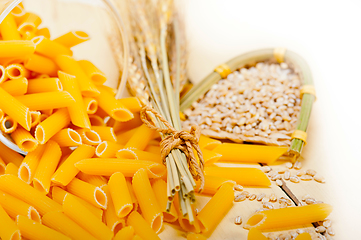 Image showing Italian pasta penne with wheat