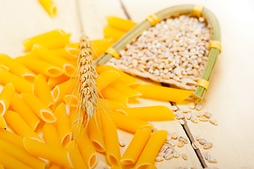 Image showing Italian pasta penne with wheat