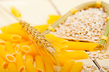 Image showing Italian pasta penne with wheat