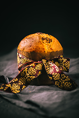 Image showing Panettone - traditional Italian Christmas cake with chocolate chips