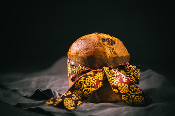 Image showing Panettone - traditional Italian Christmas cake with chocolate chips