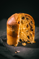 Image showing Panettone - traditional Italian Christmas cake with chocolate chips