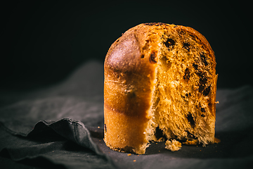 Image showing Panettone - traditional Italian Christmas cake with chocolate chips