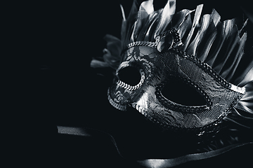 Image showing Carnival mask on black background