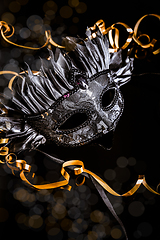 Image showing Carnival mask on black background