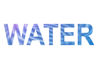Image showing Word WATER with blue abstract water pattern
