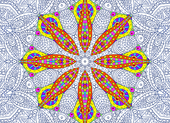 Image showing Abstract half-painted outline pattern