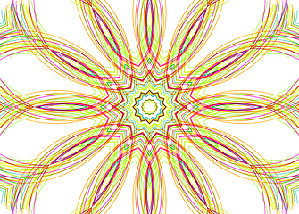 Image showing Abstract pattern from bright colorful lines on white