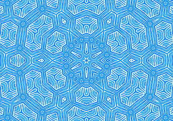 Image showing Abstract bright blue concentric pattern