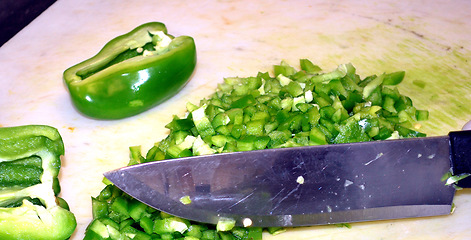 Image showing Bell peppers chopped.