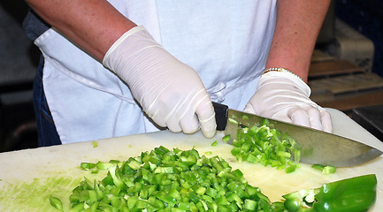 Image showing Bell peppers chopped.