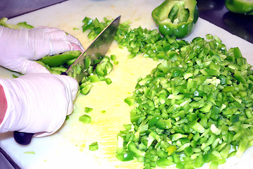 Image showing Bell peppers chopped.