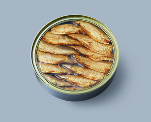 Image showing canned smoked sprats in oil