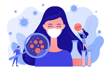 Image showing Coronavirus patient showing respiratory symptoms concept vector