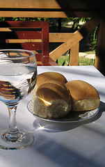 Image showing bread and water