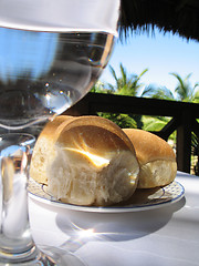 Image showing bread and water