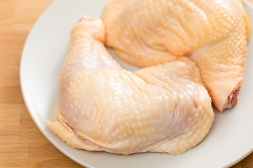 Image showing Fresh Raw chicken legs on plate