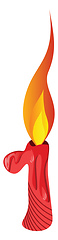 Image showing Red number one in flame illustration vector on white background