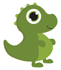 Image showing A green baby dinosaur vector or color illustration
