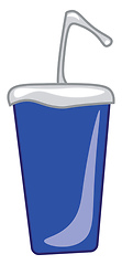Image showing A blue sipper with a straw vector or color illustration