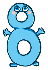 Image showing Emoji happy number 8 or eight vector or color illustration