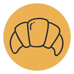 Image showing Painting of a croissant over brown background vector or color il