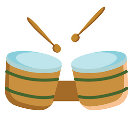 Image showing Bongo drum, vector color illustration.