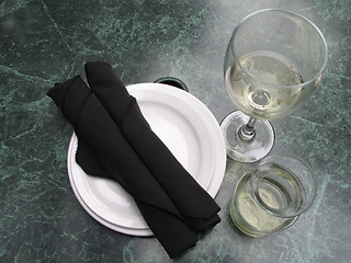 Image showing table setting with wine