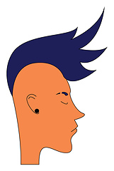 Image showing Guy with blue mohawk hairstyle 