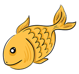 Image showing Goldfish swimming in the water vector or color illustration