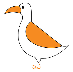 Image showing Clipart of a white-colored bird  vector or color illustration