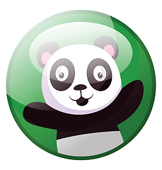 Image showing Cartoon character of black and white panda with arms wide open v