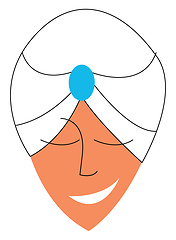 Image showing Sheikh with white headgear vector or color illustration